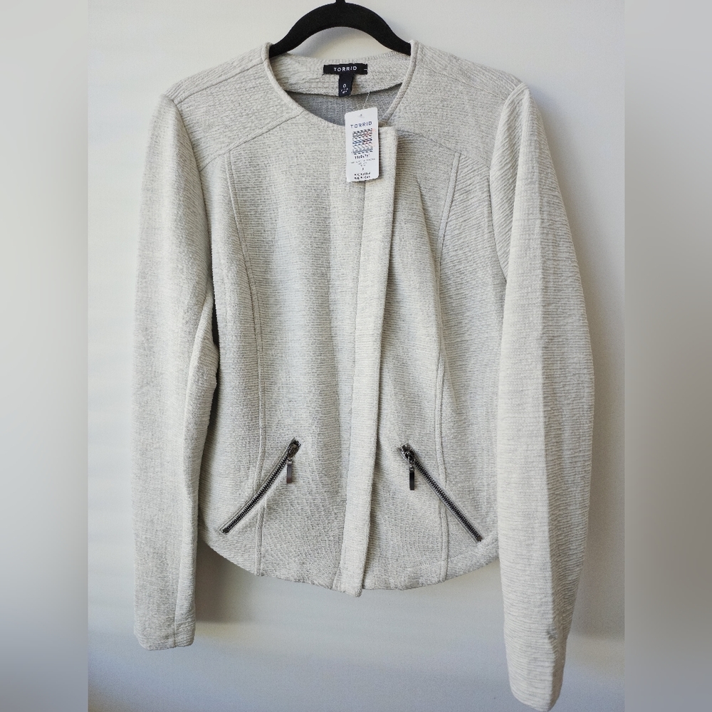 Torrid Moto Knit Crop Jacket NWT Size Large 12 torrid 0 - Picture 1 of 7